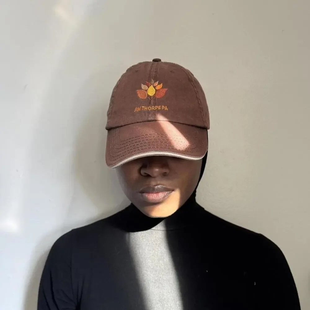 Brown and‎ orange vintage cotton cap